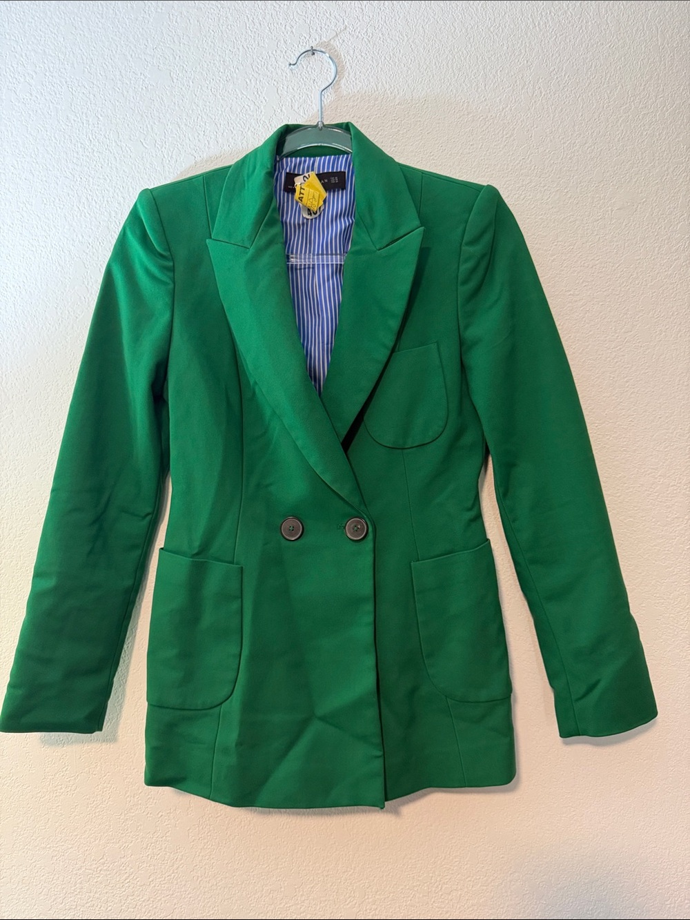 Zara Emerald Green Double-Breasted Blazer